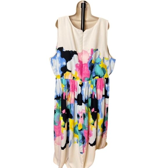 Lela Rose Lane Bryant Sleeveless Dress Pleated Bottom Plus Size 28 u - Picture 6 of 8